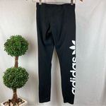 Adidas  Black Logo Print Leg Sport Athletic Track Pants S Photo 1