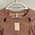 Free People Peek A Boo Pullover Top Heather Rose Brown Sweater Shirt Size Medium Photo 4