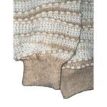 Anthropologie Cream & Tan Open Stitch Knit Pullover Crewneck Sweater Small Photo 4