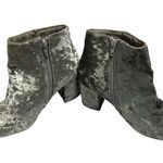Diba SIZE 7.5 Silver Brodie Crushed Velvet 3" Heeled Ankle Booties Round Toe Photo 2