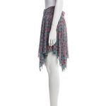 Diane Von Furstenberg  Blue Silk Asymmetrical Skirt Size 4 Handkerchief Hem Photo 1