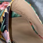 Johnston & Murphy Angie tropical floral open toe cork wedge mules size 9 Photo 5