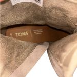 Toms  Evie Floral Embroidered Suede Canvas Block Heel Boot Taupe Women's Size 7.5 Photo 4