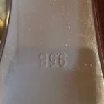 Lauren Ralph Lauren Laurissa Red Leather Wedge Sandals 9.5B Gold Buckle Size 9.5 Photo 6