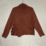 Marrakech Amber Moto Jacket Womens Red Soft Asymmetrical Full Zip Cupro Blend L Brown Size L Photo 2
