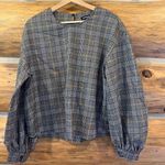 EXPRESS  Plaid Long Sleeve Blouse Photo 0