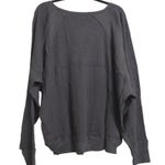 Free People  Santa Clara Thermal Top Shirt Black Slouchy V-Neck L New Photo 5