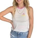 Wildfox Women's Miami Luna White Tank Top Medium NWT Photo 0
