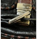 Botkier  black leather crossbody bag with brown trim Flap closure Vintage Photo 13