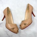 Christian Louboutin Shelley 90 Leather Open Toe Platform Mid Height Pumps Heels Photo 0