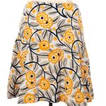 Ann Taylor  Factory Linen Viscose Floral Skirt Women’s Size 14 Lined Yellow Biege Photo 9