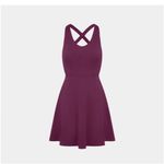 Halara  Crisscross Backless Flare Mini Dance Active Dress Large magenta/fig NEW Photo 2
