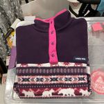 Lands End soft cozy pink purple 1/4 snap fleece pullover pockets Size undefined Photo 4