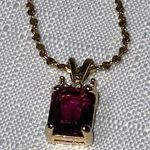 Unique Vintage Vintage Amethyst And CZ In GEP Yellow Gold Ring And 18” Necklace & Ring Size 8 Photo 1