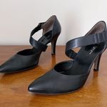 Paul Green • Desire black leather heels pumps d'orsay point toe strap stiletto Photo 1
