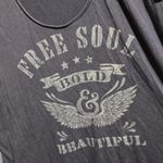Torrid Free Soul Bold & Beautiful Distressed Gray T Shirt 1X Tee Beaded Wings Photo 2