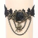 1pc Retro Style Gothic Black Rose Lace Tassel‎ Bracelet Spider Rose Bracelet Photo 6