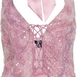 Nasty Gal Blush Sequin Lace-Up Halter Photo 0