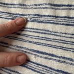 J.Jill  Love Linen Striped Tee Medium Blue V-Neck Short‎ Sleeve Coastal Beachy Photo 3