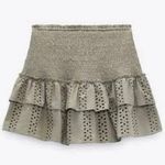 ZARA  Green Smocked Eyelet Lace Skirt Size S Photo 3