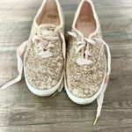 Keds x Kate Spade Womens Sneakers Shoes Gold Glitter Pink Ribbon Laces Size 10 Photo 2