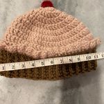Handmade  Crochet Mauve Strawberry Cupcake Beanie Winter Hat Cozy Comfy Warm Photo 2