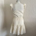 Joie  Cream Embroidered Eyelet Ruffle Tiered Dress Small Cottage Prairie Photo 7