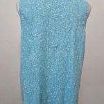 Krazy Kat  Blue Floral Crinkle Notched Crewneck Sleeveless Blouse Size Large Photo 4