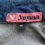 Novelty Find Geisha Face Print Patchwork Denim Jacket Harajuku Japanese Y2K Blue Photo 7