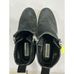 Steve Madden Womans Wedgie Size 7.5 M Black Zip Up Wedge Sneaker Bootie Photo 5