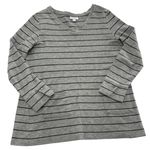 J.Jill Top Womens Small Grey Striped Textured Patch Pocket Knit Tunic Cotton Photo 1