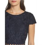 Sam Edelman  Navy‎ Lace Cap Sleeve Sheath Dress Cutout Waist Photo 2