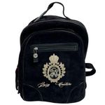 Juicy Couture Y2K Vintage Black Velour Backpack Bookbag Weekend Bag Travel Photo 0