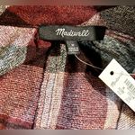 Madewell  Highroad Popover Long Sleeve V-Neck  Shirt in Schorr Plaid NWT Sz M Photo 5