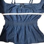 Lane Bryant Blouse Denim Smocked Waist Cold Shoulder jean shirt top size 16 NWT Photo 8