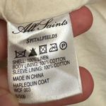 ALLSAINTS  Size 8 100% Linen Harlequin Button Front Trench Coat Lagenlook Photo 12