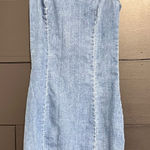 H&M  Divided Blue Jean Denim Sleeveless Bodycon Mini Dress Sz XXS Y2K EUC Photo 0