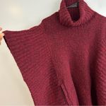 Athleta  Donegal Passage Cowl Neck Red Wool Blend Poncho/Sweater Size S/M Photo 2