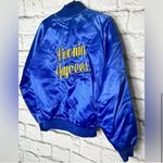 Vintage blue satin bomber jacket size medium Photo 3
