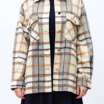 ZARA  Neautral Plaid Shacket Photo 0