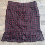 Brooks Brothers 346  Women's Vintage Red Plaid Knee Skirt 100% Wool Size 12 Photo 2
