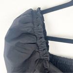 HERRINGSTONES Black Ruffle Long Sleeves Trim Smocked Back Dress, Size Large Photo 5