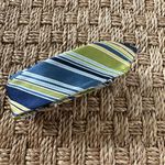 Old Navy  Silk Striped Tie Belt Womens Adjustable S Blue & Green Photo 3