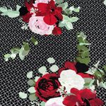 LuLaRoe  L pullover short sleeve v-neck hi low shirt rose design black white back Photo 3