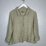 Flax Women Plus Size 2G 22/ 24 Beige Linen Blouse Woven Button Front Lagenlook Photo 0