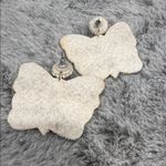 Elegant Butterfly Beaded Earrings White Photo 1