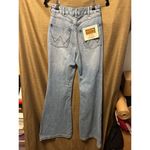 Wrangler NWT Billabong x  High Rise Super Flare Patched Jeans Blue Surf Size 26 Photo 4