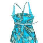 NWT Lafee Jasmine FORMAL PARTY Halter Sequin Blue Paisley Dress SZ 12 TROPICAL Photo 5