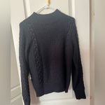Abercrombie & Fitch  Navy cable knit mock neck sweatshirt Photo 4