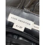 Good American  Women's Black High Rise Faux Leather Vegan Trousers Pants Size 4 Photo 2